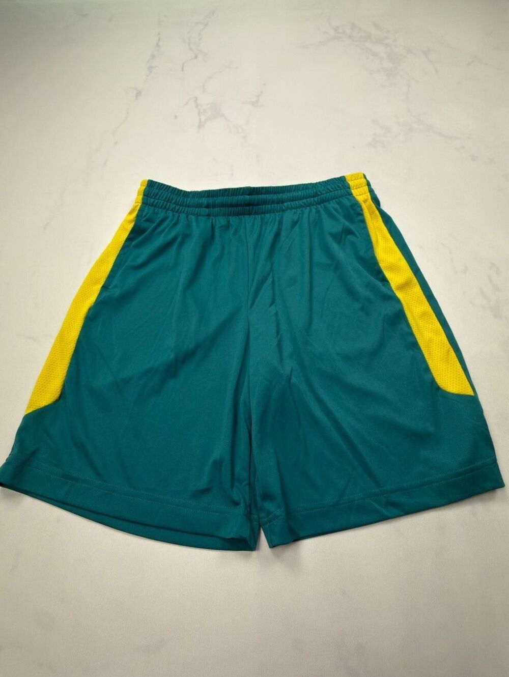 Tek Gear Athletic Shorts Teal Yellow Modern Colorblock - Boys XL Husky
